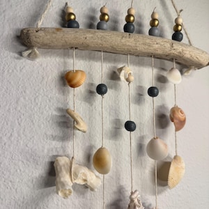 Seashell Wind Chime / Coastal Home Wall Decor / Beach Wall Art Hanging / Housewarming Gifts