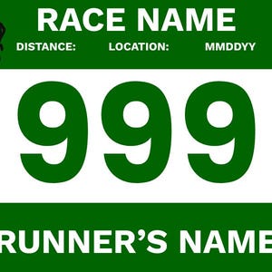 Printable Running Bib Template | Personalized Race Number | Editable Canva File | 4 in 1 Templates running printable