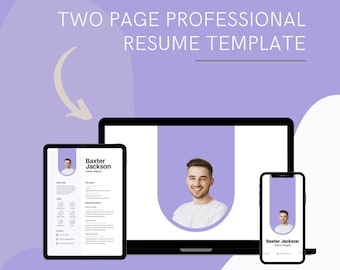 Men's resume template male cv template, Minimalist curriculum vitae design for Word + Pages, Strong resume with summary, skills, experience