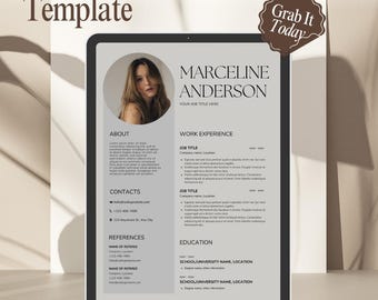 Editable Canva Resume Template with Photo | Creative CV Design | Professional Canva Resume Layout | Instant Download