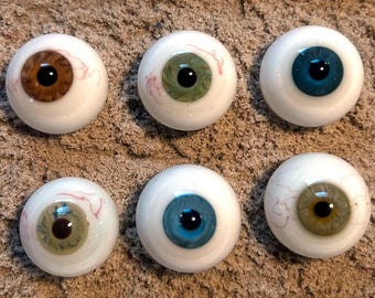 Smaller Iris Human Style Eye  - Single Hand Blown Glass Eye with a smaller iris