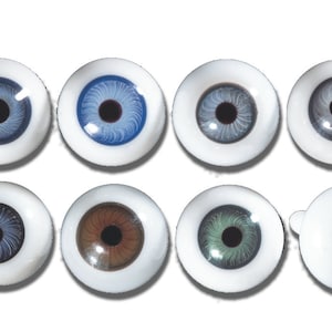 Antique Blown Glass Doll Eyes  - One Pair