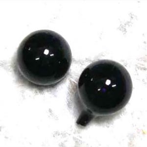 Animal Globe Eyes Black blown glass full round animal eyes - One Pair 13mm, 18mm or 20mm