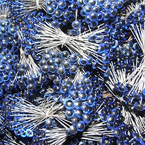 4 Pair Blue Eyes on wire 12mm OR 10mm