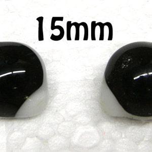 2 Pair Dark Brown Eyes on wire with white sclera sides. 15mm horizontal/ 11mm vertical