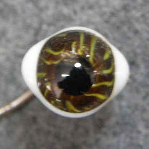 2 Pair Brown and Green Eyes on wire with white sclera sides. 9-10mm