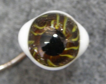 2 Pair Brown and Green Eyes on wire with white sclera sides. 9-10mm