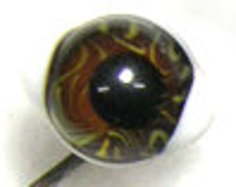 2 Pair Brown and Green Eyes on wire with white sclera sides. 12mm horizontal/ 9mm vertical