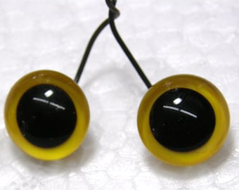 Solid Glass Owl Eyes on Wire