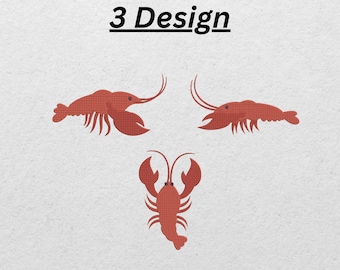 Lobster Embroidery Design