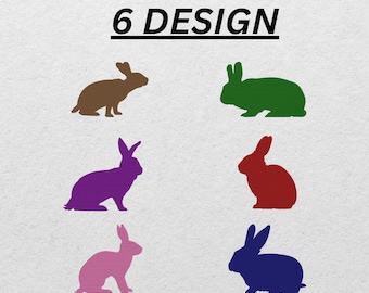 Diseño de bordado de silueta de conejo