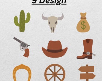 Western Cowboy Embroidery Design
