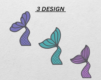 Diseño de bordado de cola de sirena