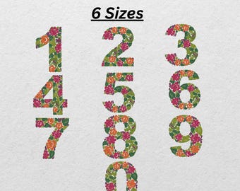 Borduurontwerp met bloemennummer