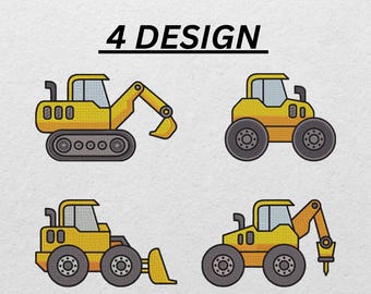 Diseño de bordado de vehículos de construcción