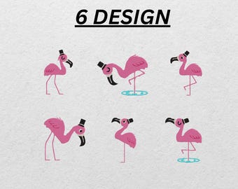 Flamingo Embroidery Design