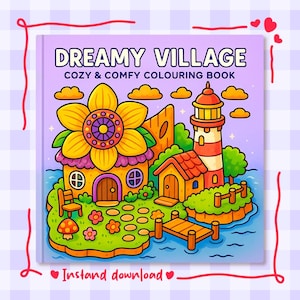 Digital Coloring Book for Kids and Adults: 20 Cozy Kawaii Pages, Relaxing Printable PDF Instant Download