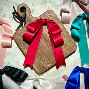 Handmade Satin Ballet Bow: Long Tail Ribbon Clip, School Girl Hair Accessory