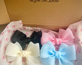 Handmade Organza Hair Bow: Girl Birthday Party Clip