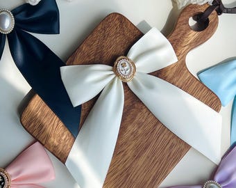 Handmade Satin Ballet Bow: Long Tail Ribbon Clip