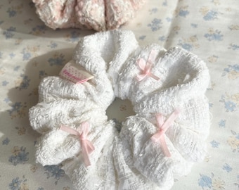 Handmade Large Soft Fall/ Winter Tweed Scrunchie – Ballet Style Christmas Hair Accessory