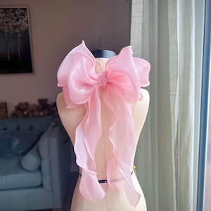 Handmade Large Tulle Bow: Bridal, Girl Hair Clip