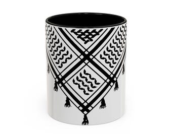 Coffee Mug, Palestine Keffiyeh Pattern