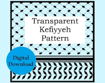 Palestinian Keffiyeh Pattern TRANSPARENT background Digital Download