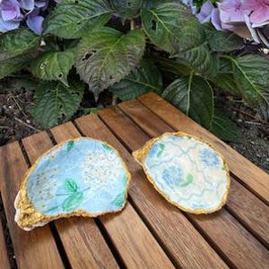 Hydrangea Oyster Shell Trinket Dish