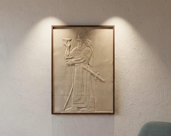 3D Assyrian Wall Relief | Wooden Wall Art