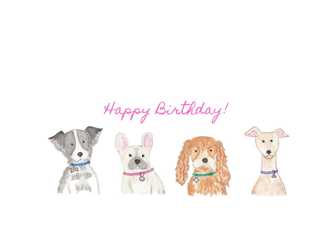 Dogs Happy Birthday Card - Etsy