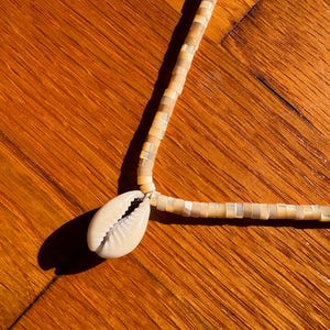 Cowrie Wish Bracelet - Beaded Shell Bracelet with Cowrie Shell Charm