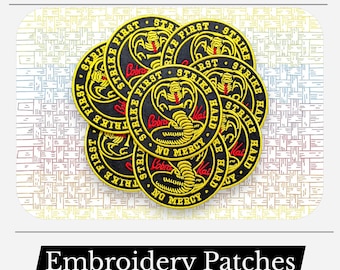 Cobra Kai Embroidered Patch | Strike First No Mercy Iron On Badge