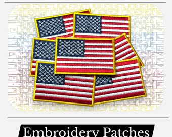 Embroidered American Flag Patch | Iron On Patriotic Applique