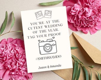 Wedding Hashtag Sign • Modern Minimalist Canva Template (Digital Download)
