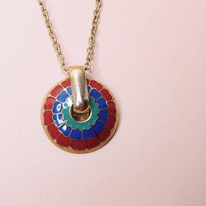 Rainbow Circle Pendant Necklace: Stainless Steel Minimalist Jewelry