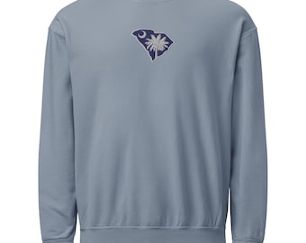 South Carolina Palmetto Flag Embroidered Fleece Sweatshirt – Vintage Comfort Colors Crewneck