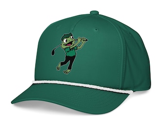 Golfing Frog Funny Golf Rope Hat