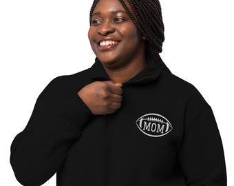 Embroidered Football Mom Quarter-Zip Fleece Sweatshirt – Warm Streetwear pullover