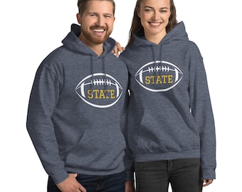 Custom Football Team Hoodie – Your Text or Number Graphic