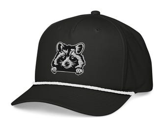 Raccoon Tee Box Bandit Golf Rope Hat