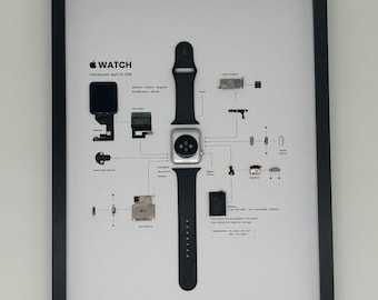 Framed Apple Watch Series 0 – Stylish decoration for technology lovers in 3D frame, mobile phone picture frame, teardown, disassembled Apple Watch
