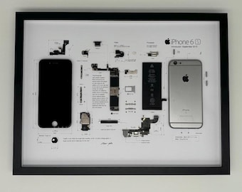 Framed iPhone 6s – Stylish decoration for tech lovers in a 3D frame, mobile phone picture frame, teardown, disassembled iPhone