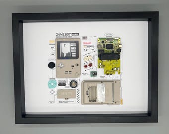 Framed Nintendo Gameboy Pocket – Stylish decoration for tech lovers in a 3D frame, Nintendo, teardown, disassembled Gameboy