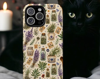 Herbal Apothecary Phone Case | Lavender & Wildflower iPhone Case | Cottagecore Aesthetic