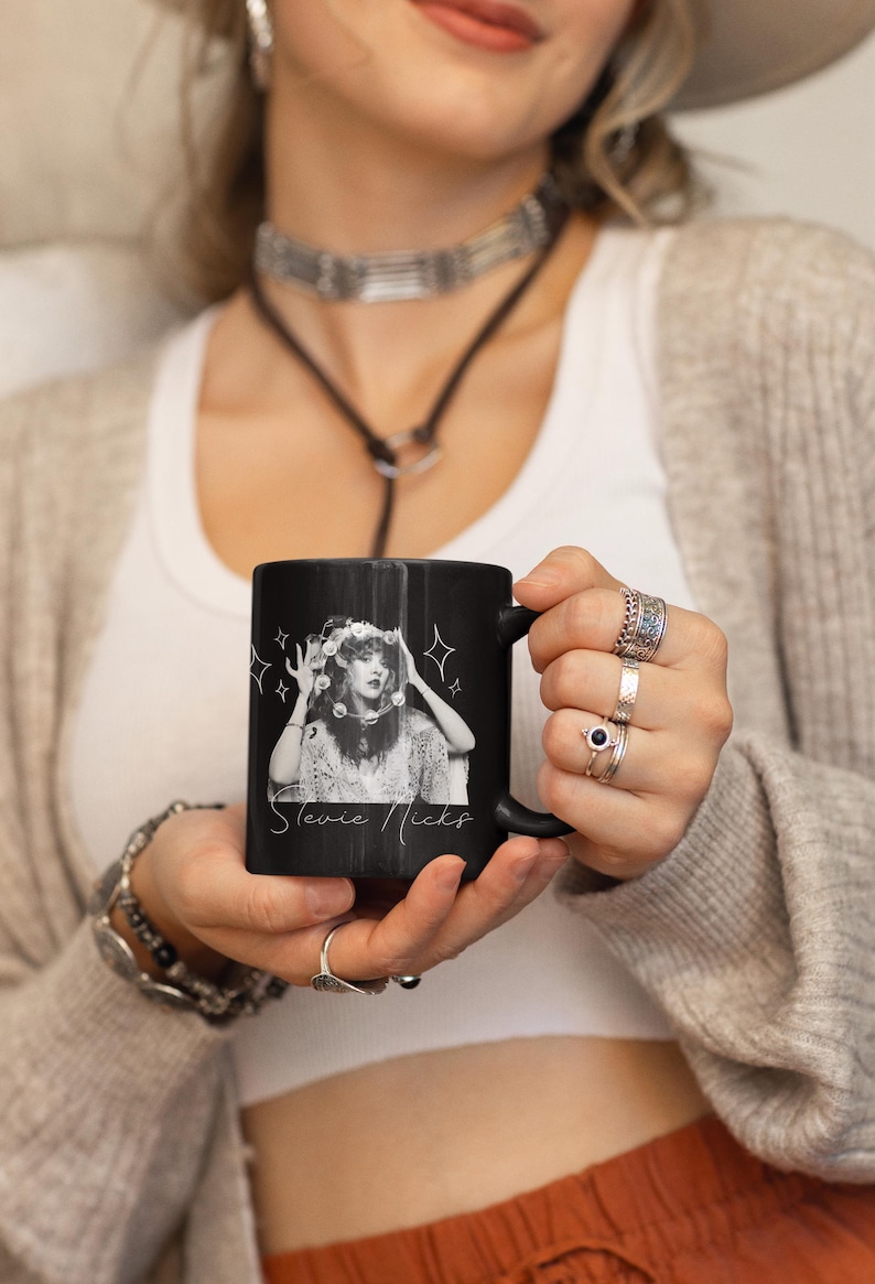 Stevie Nicks Mug | Witchy Aesthetic Mug | Retro Rock & Roll | Vintage Rock Goddess Coffee Cup | Witchy Boho Fleetwood Mac Inspired Gift image 3