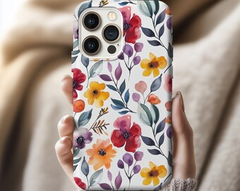 Watercolor Floral iPhone Case | Wildflower Phone Case | Cottagecore Botanical Design | Protective iPhone Cover | Boho Flower Case