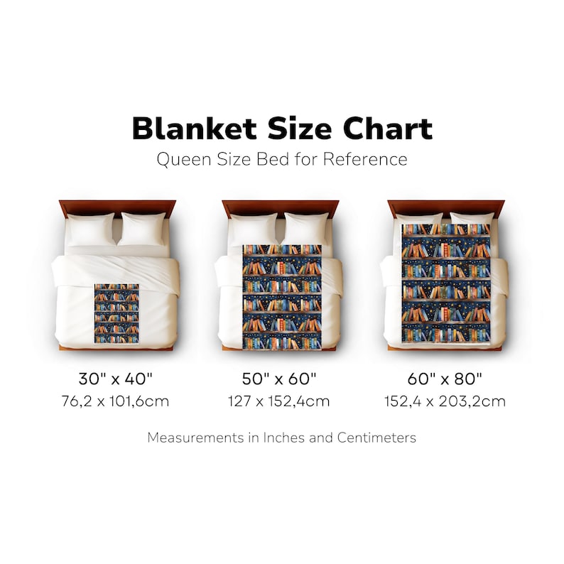 Book Lover Blanket | Cozy Reading Throw | Bookshelf & Starry Night Design | Literary Gift for Readers | Book Nook Blanket image 5