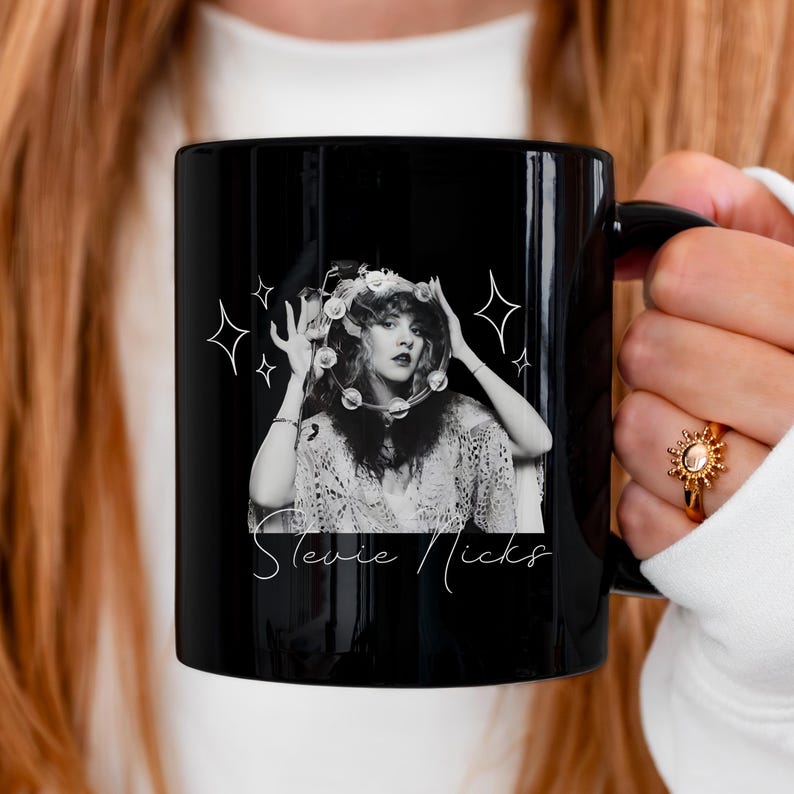 Stevie Nicks Mug | Witchy Aesthetic Mug | Retro Rock & Roll | Vintage Rock Goddess Coffee Cup | Witchy Boho Fleetwood Mac Inspired Gift image 1