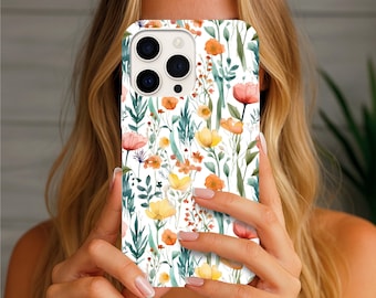 Wildflower Floral iPhone Case | Soft Botanical Phone Cover | Cottagecore Flower Phone Case | Minimal Floral Protective Case